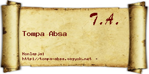 Tompa Absa névjegykártya